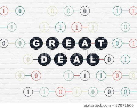 Finance concept: Great Deal on wall background - Stock Illustration ...