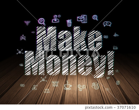 Business concept: Make Money! in grunge dark room Business concept: Make Money! in grunge dark room 37071610