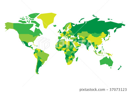 Political map of World. Simplified vector map in 37073123