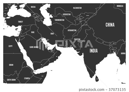 Middle East South Asia Map Political Map Of South Asia And Middle East - Stock Illustration [37073135]  - Pixta