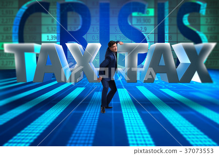 Businessman in high taxes concept 37073553