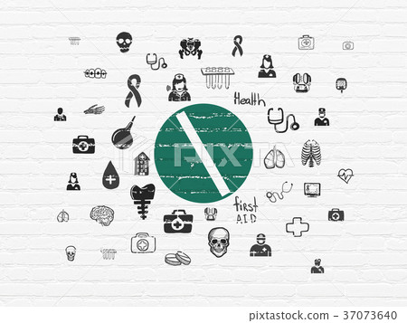 Medicine concept: Pill on wall background Medicine concept: Pill on wall background 37073640