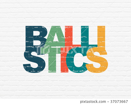 Science concept: Ballistics on wall background Science concept: Ballistics on wall background 37073667