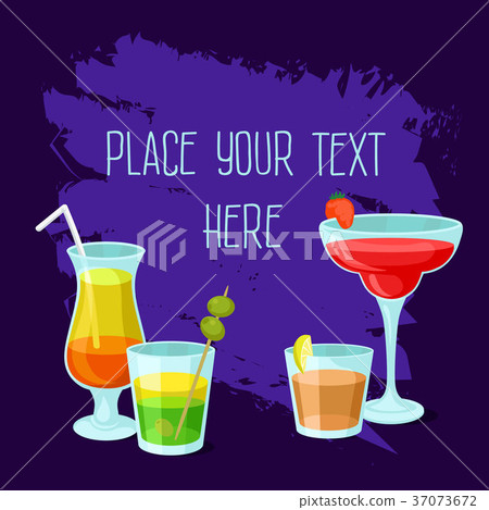 Alcoholic cocktails banner with place for your 37073672