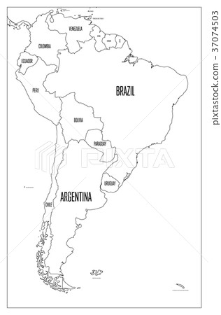 Political map of South America. Simple flat vector 37074503
