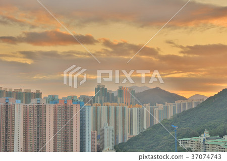 the sunset of Po Shun Road at TKO 37074743