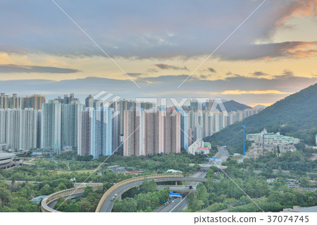 the sunset of Po Shun Road at TKO 37074745