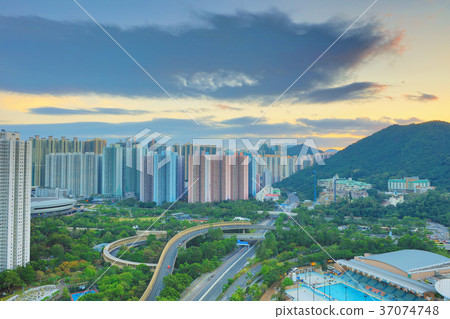 the sunset of Po Shun Road at TKO 37074748