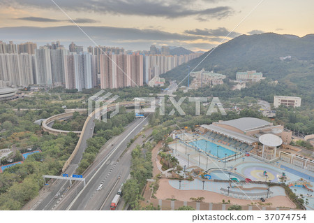 the sunset of Po Shun Road at TKO 37074754