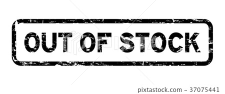 Grunge black out of stock square rubber seal stamp 37075441