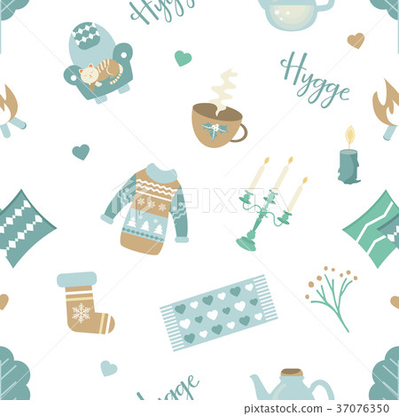 Scandinavian pattern with different elements 37076350