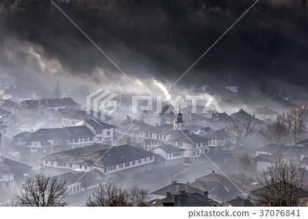 Mountain town in the morning Mountain town in the morning 37076841
