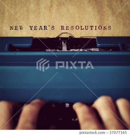 text new years resolutions written with typewriter text new years resolutions written with typewriter 37077165
