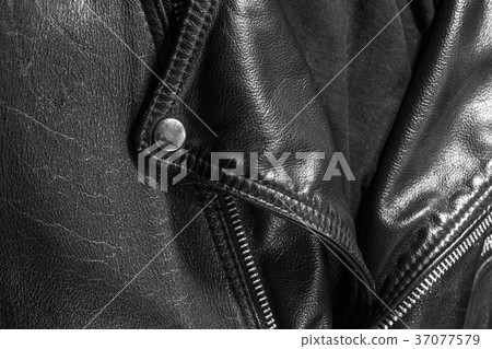 black leather jacket close up black leather jacket close up 37077579