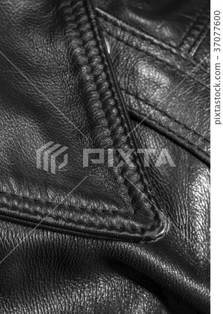 black leather jacket close up 37077600