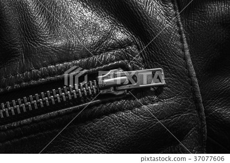 black leather jacket close up 37077606