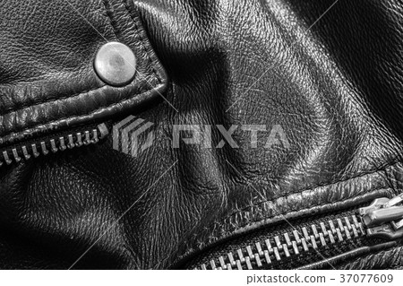black leather jacket close up black leather jacket close up 37077609