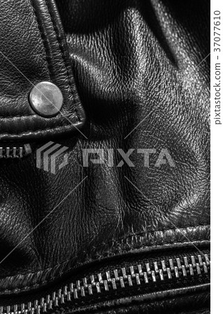 black leather jacket close up 37077610