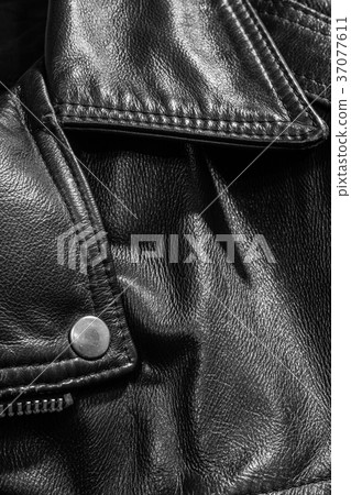 black leather jacket close up black leather jacket close up 37077611
