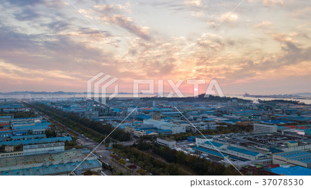 Aerial view industrial park. incheon Seoul,Korea. 37078530