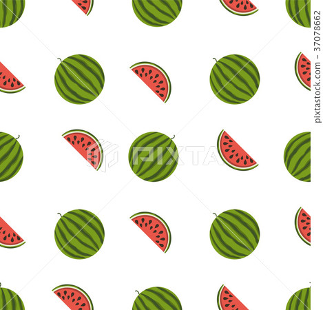 watermelon pattern on white background - Stock Illustration [37078662 ...