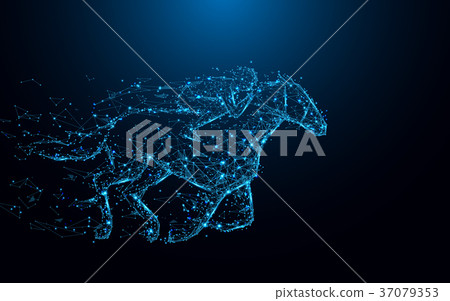 Abstract Jockey on horse form lines and triangles 37079353