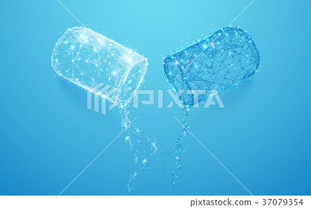 Abstract opened capsule form lines and triangles 37079354