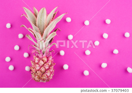 Pink pineapple white dots Pink pineapple white dots 37079403