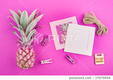 Pink pineapple on pink 37079404