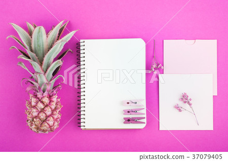 Pink pineapple, notebook on pink 37079405
