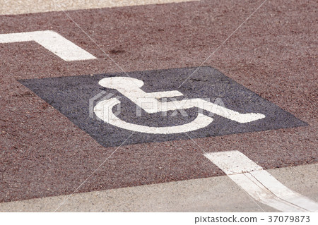 Way of wheel chair in the garden, disabled icon Way of wheel chair in the garden, disabled icon 37079873