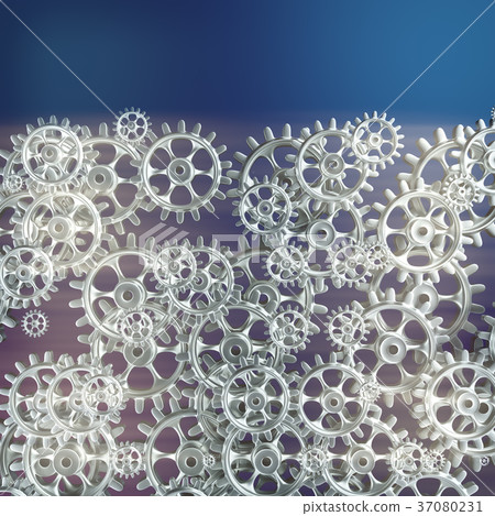 White gears and cogs macro White gears and cogs macro 37080231