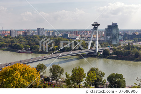 UFO Bridge in Bratislava, Slovakia. 37080906