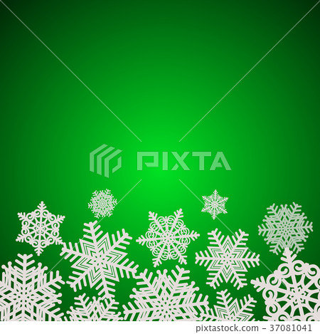Green snowflakes background. Illustration. - Stock Illustration ...
