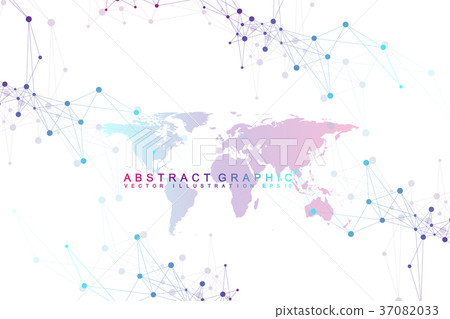 Political World Map with global technology Political World Map with global technology 37082033