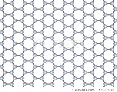 Graphene layer, top view. Hexagonal lattice 37082048
