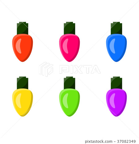 light bulb , garland set christmas design light bulb , garland set christmas design 37082349