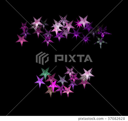 Colorful paper stars isolated Colorful paper stars isolated 37082628
