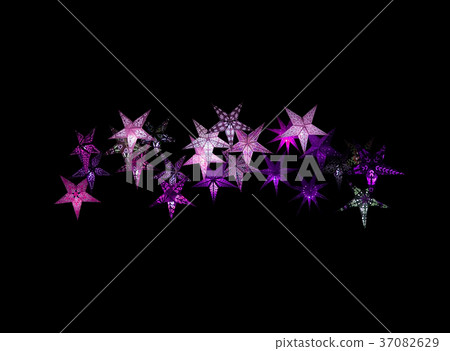 Colorful paper stars isolated 37082629