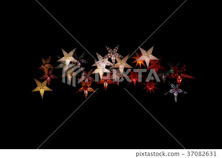 Colorful paper stars isolated 37082631