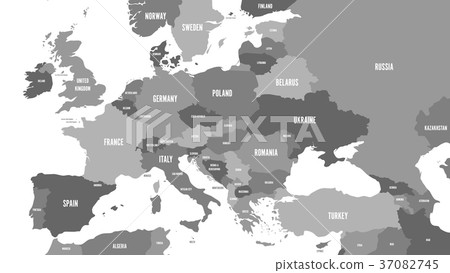 Political map of Europe and Caucasian region in 37082745