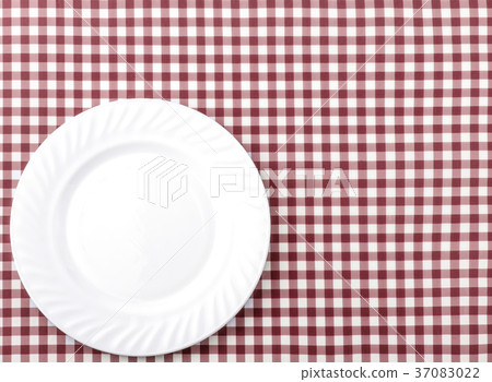 White Plate on Red and White White Plate on Red and White 37083022