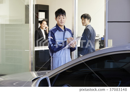工人，女商人，客戶，諮詢，韓國 37083148