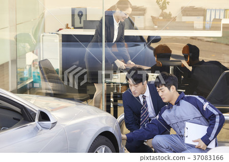 工人，女商人，客戶，諮詢，韓國 37083166
