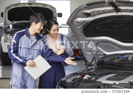 汽車服務,工人,客戶,諮詢,韓國 汽車服務,工人,客戶,諮詢,韓國 37083394