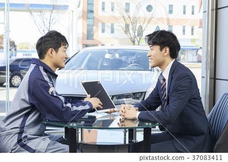 Car, worker, customer, Korean 37083411