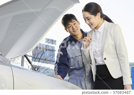 Car, worker, customer, Korean 37083487