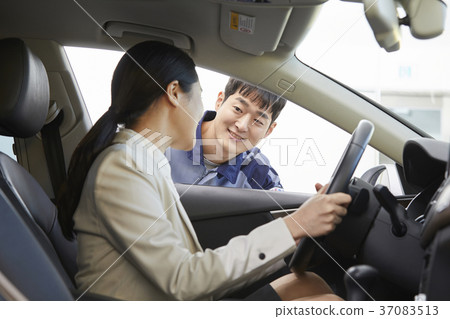 Car, worker, customer, Korean 37083513