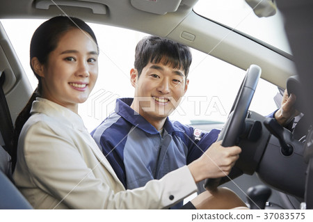 Car, worker, customer, Korean 37083575