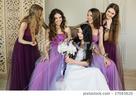 Felling excited about wedding. Attractive young Felling excited about wedding. Attractive young 37083620